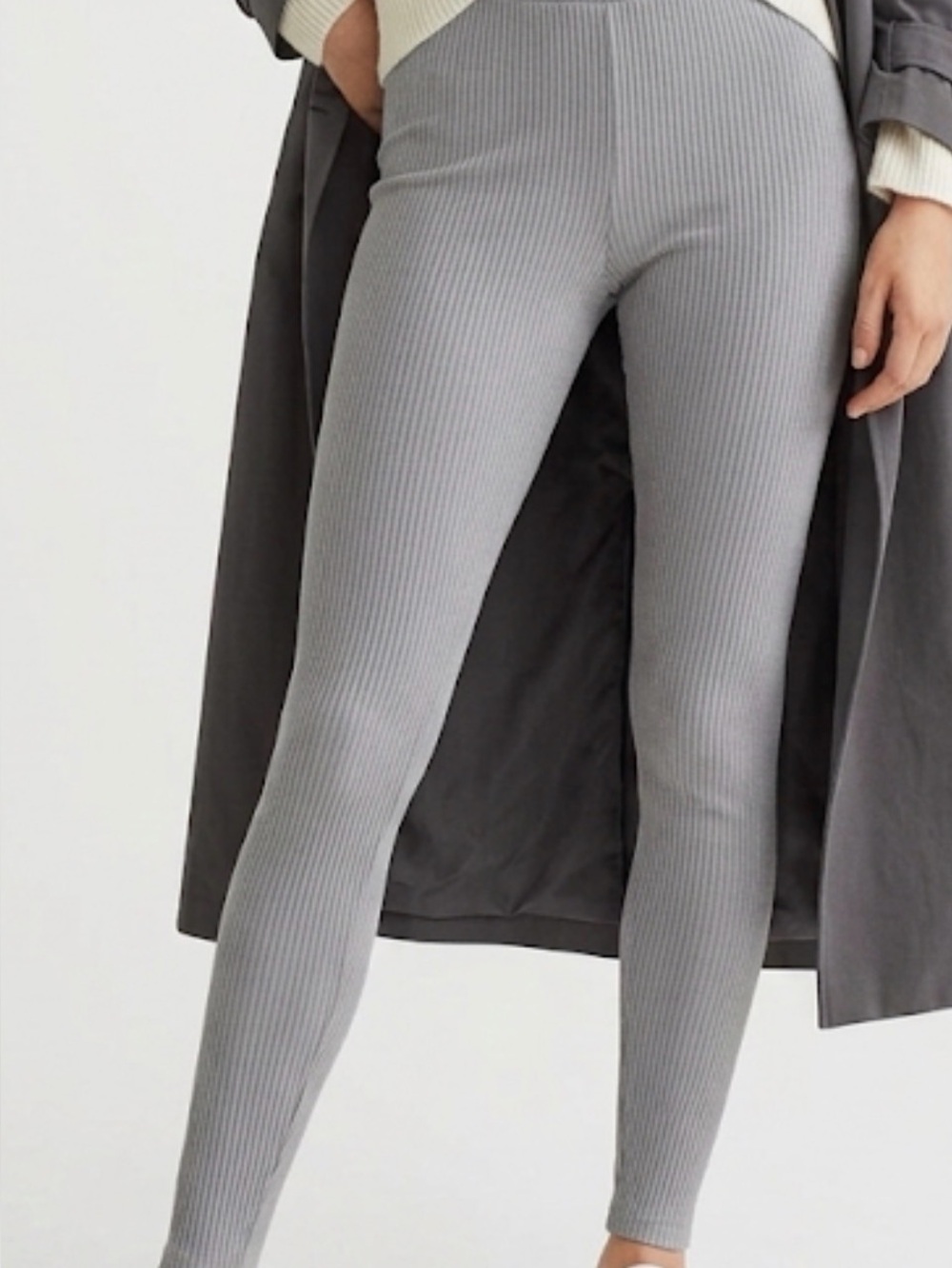 H&M Gray Ribbed Leggings